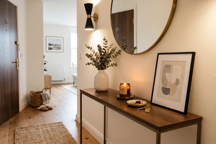 Slim console table entryway