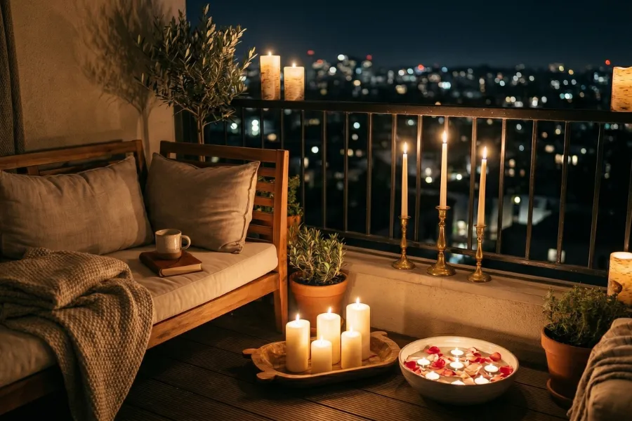 Balcony Lighting Ideas Candles