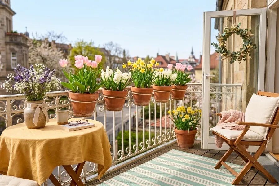 Seasonal Cozy Balcony Decor