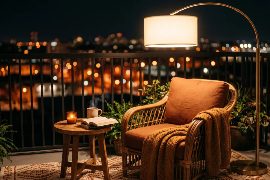 Cozy Balcony Lighting Ideas Floor Lamp