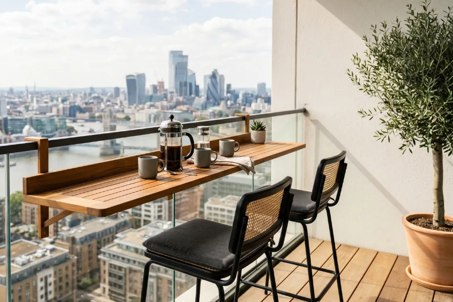 Foldable balcony bar counter