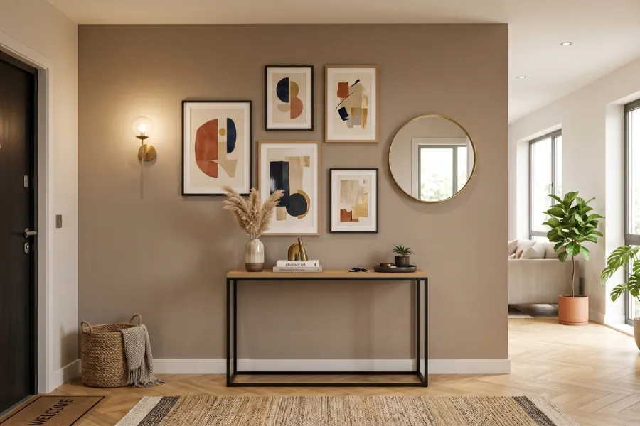 Personal artwork in entryway