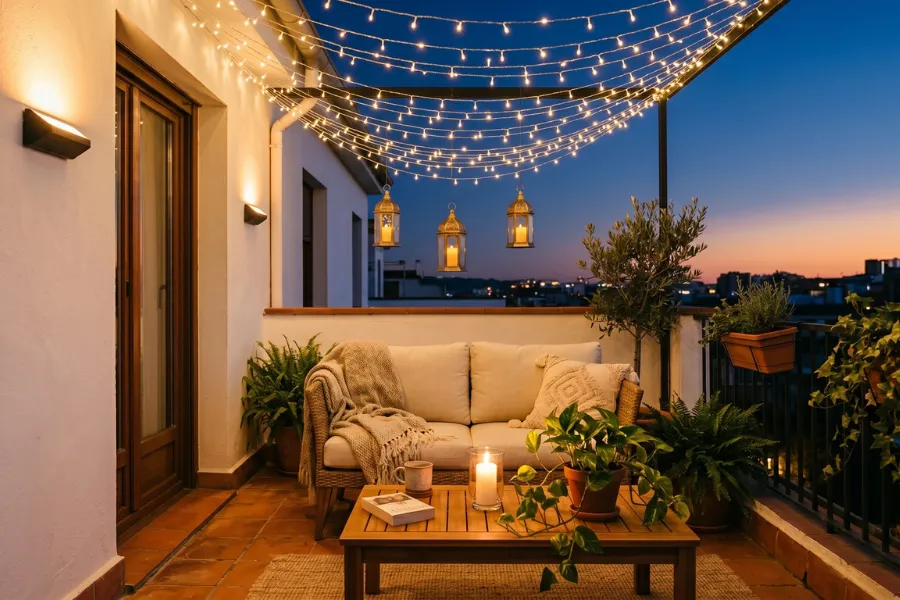 Cozy Balcony Lighting Ideas