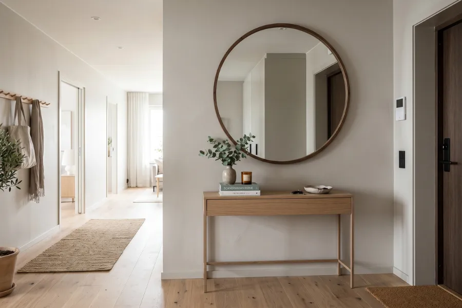 Apartment entrance mirror decor