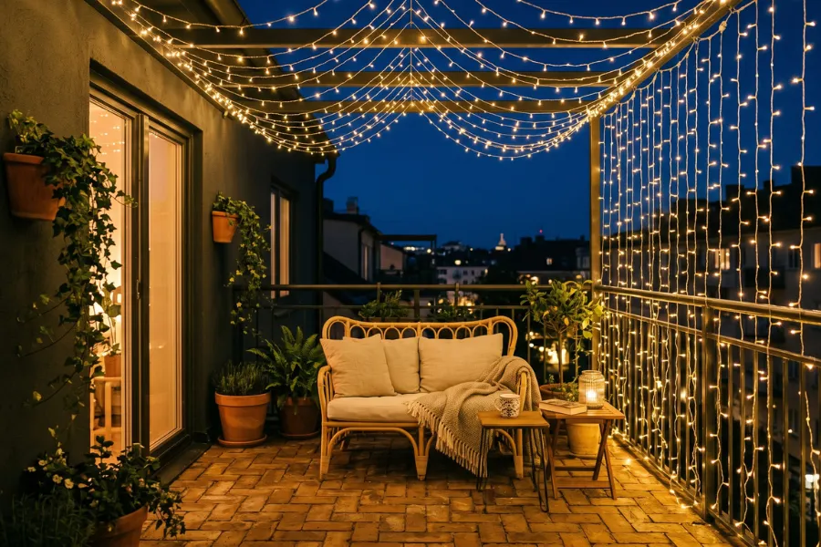 Balcony Lighting Ideas String Lights