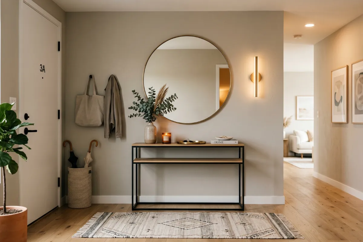 Modern apartment entrance decor ideas