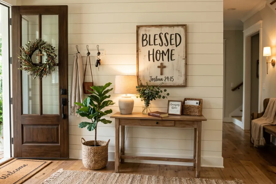 Blessed Christian Home Sign