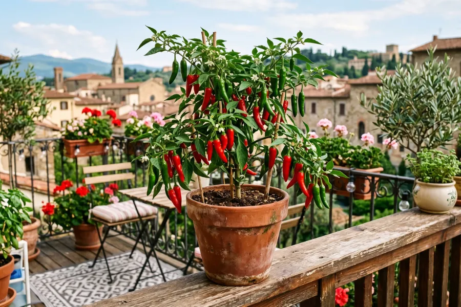 Chili Plant Balcony Garden
