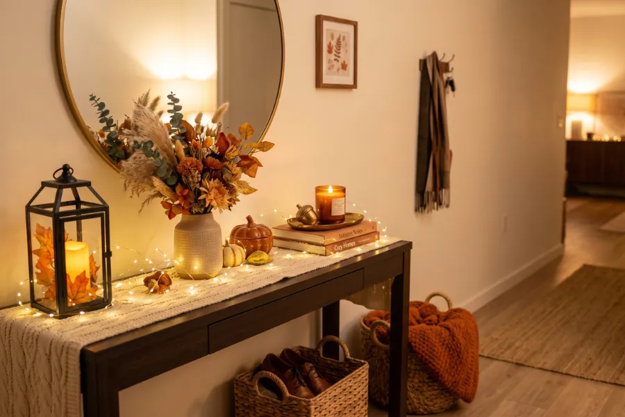 Seasonal Entryway Table Decor
