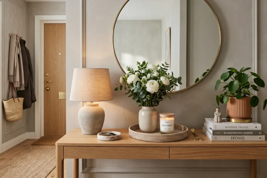 Modern entryway table decor inspiration