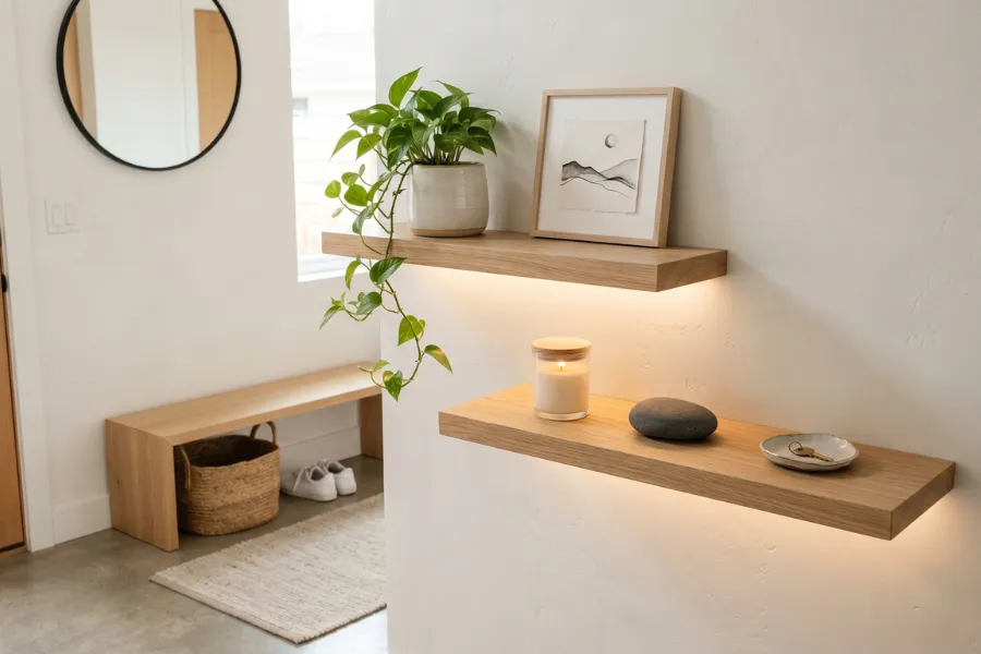 Entryway Floating Shelves