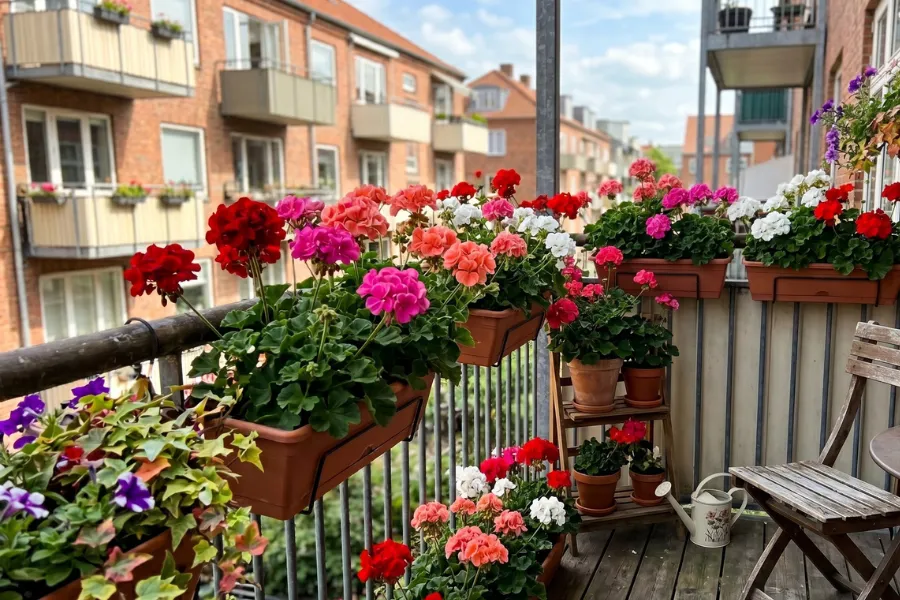 Blooming Geranium Balcony Plant