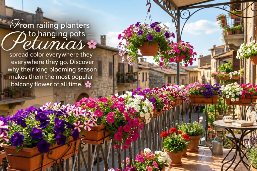 Colorful Petunia Balcony Flowers