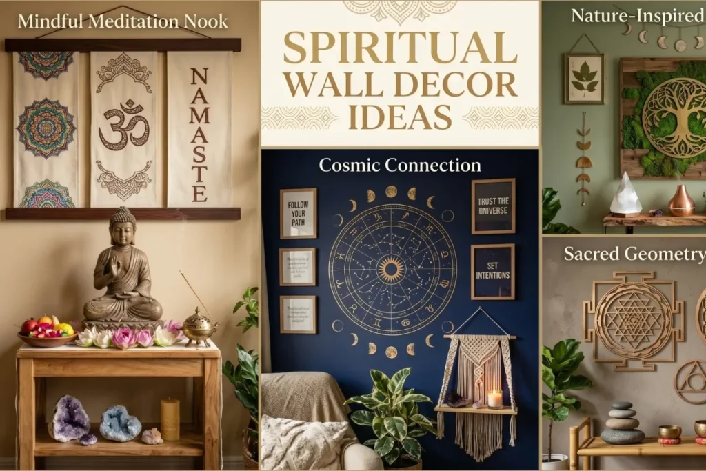 Spiritual wall decor ideas with calligraphy and mandala