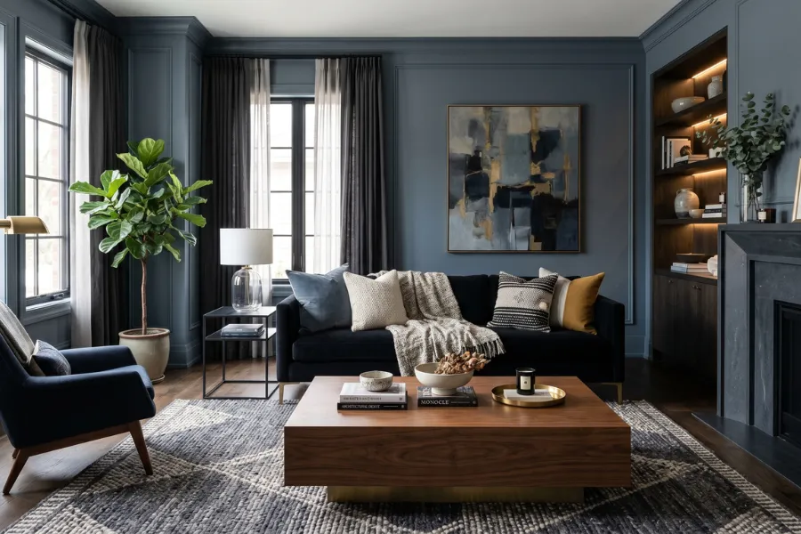 Blue Gray Sofa