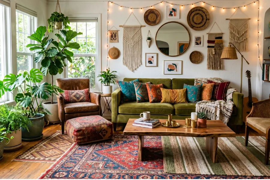 Bohemian decorating style room