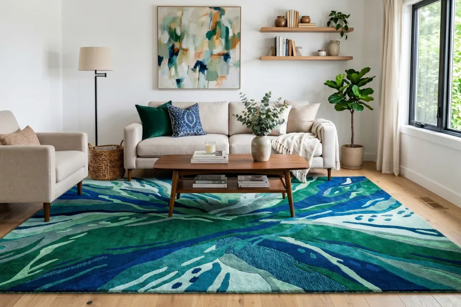 colorful statement modern area rug