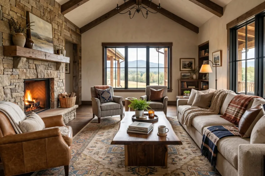 Comfortable ranch furniture setup