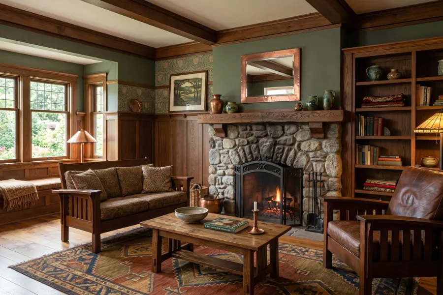 Craftsman wood interior details