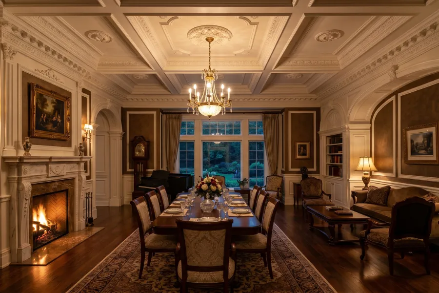 Traditional crown molding details