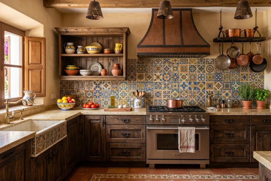 Decorative tile backsplash