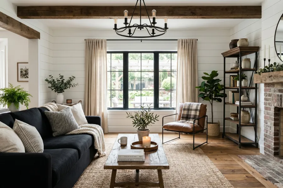 Farmhouse Black Sofa