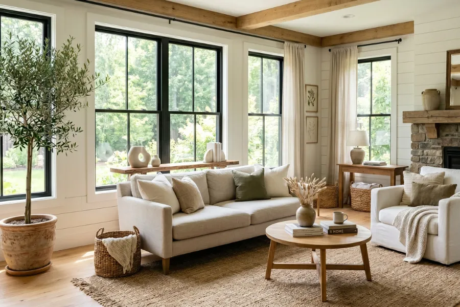 Indoor plants farmhouse decor