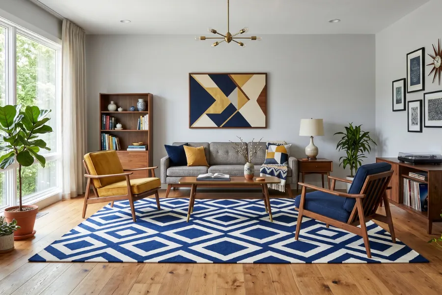 geometric design modern living room rug