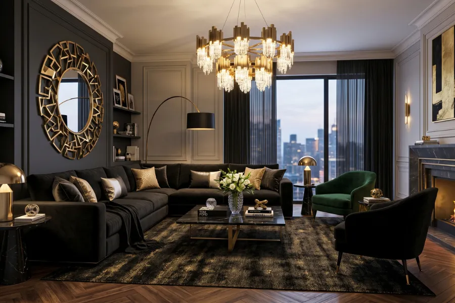 Gold Accent Sofa