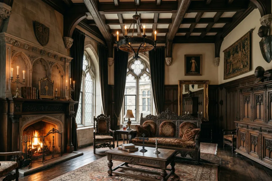 Dark wood furniture