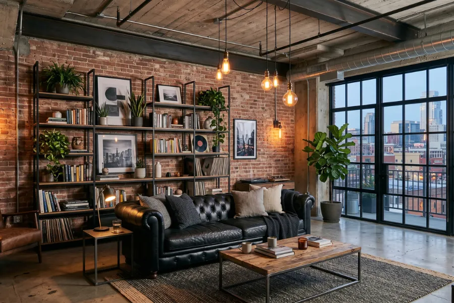 Industrial Black Sofa