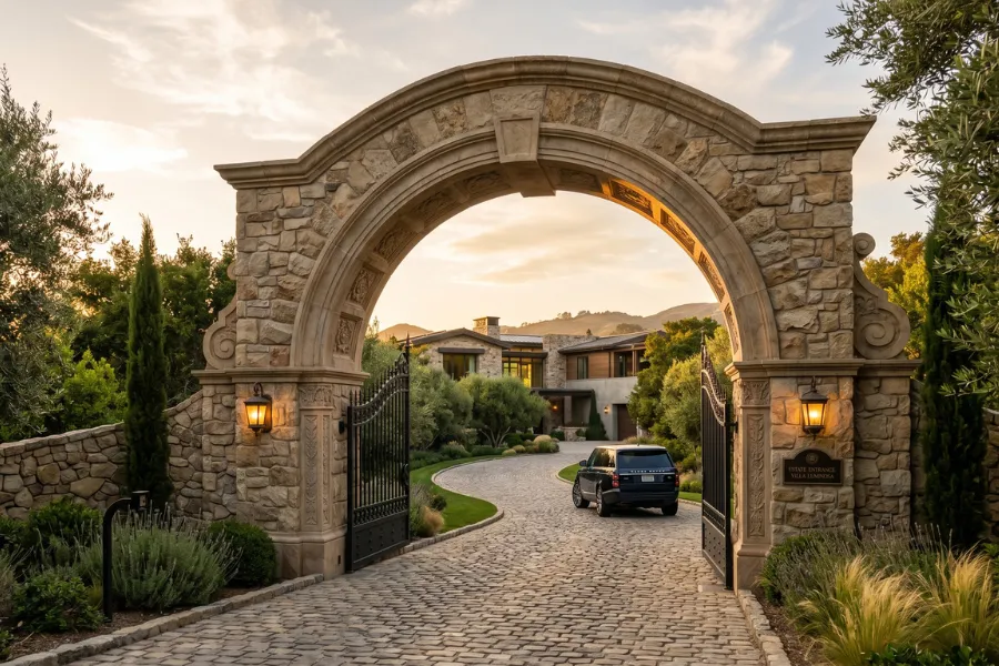 Luxury stone gateway