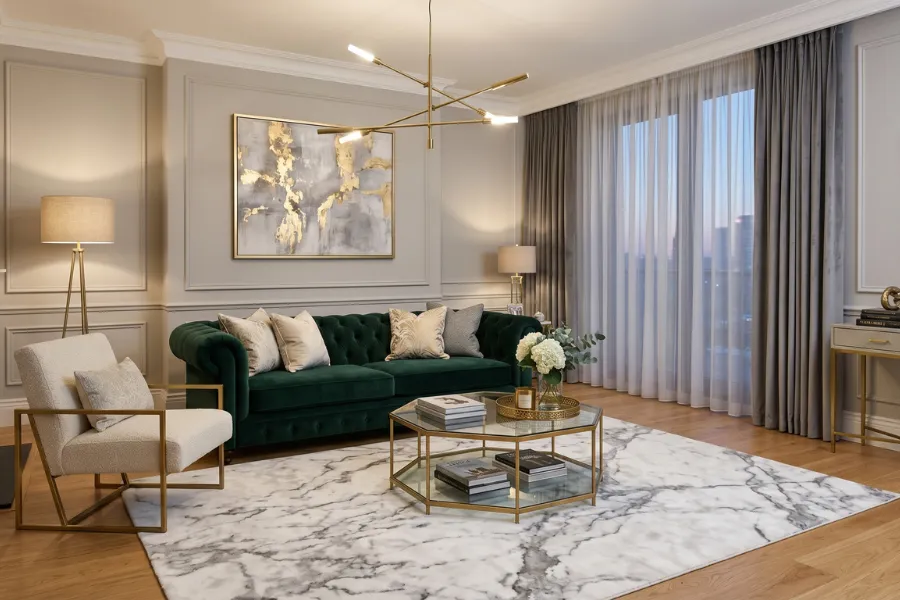 marble pattern modern area rug