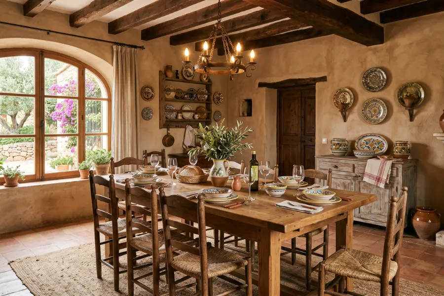Mediterranean dining decor