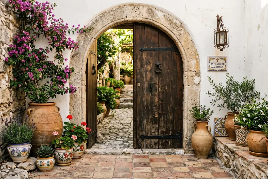 Mediterranean entryway design
