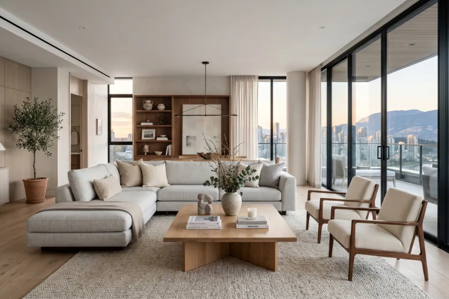 Modern interior design clean lines