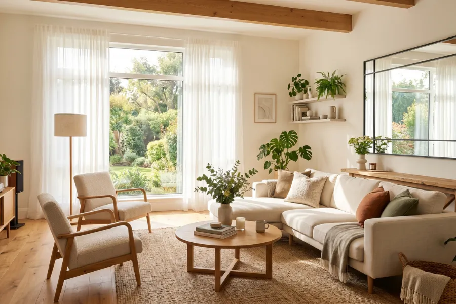 Bright living room with natural light