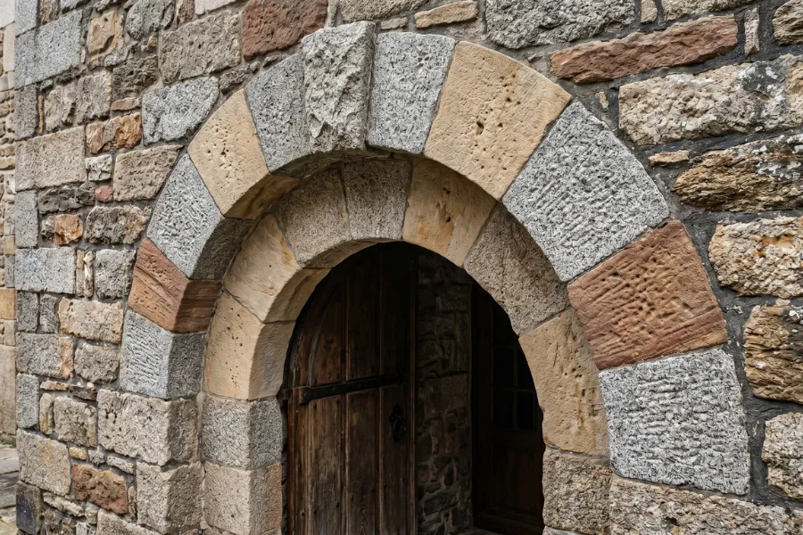 Stone texture entrance