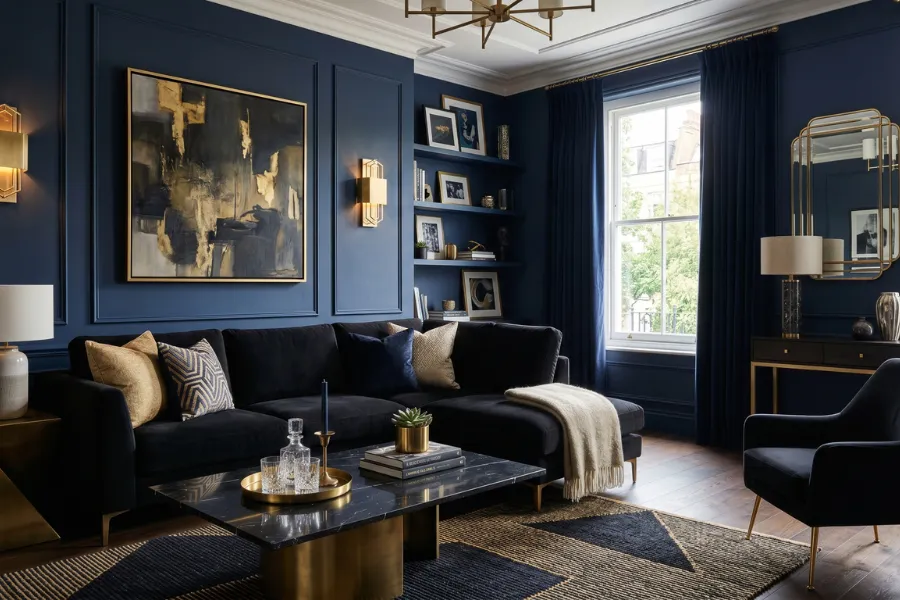 Navy Blue Sofa
