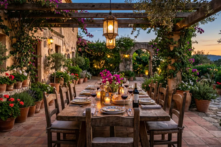 Outdoor Spanish dining
