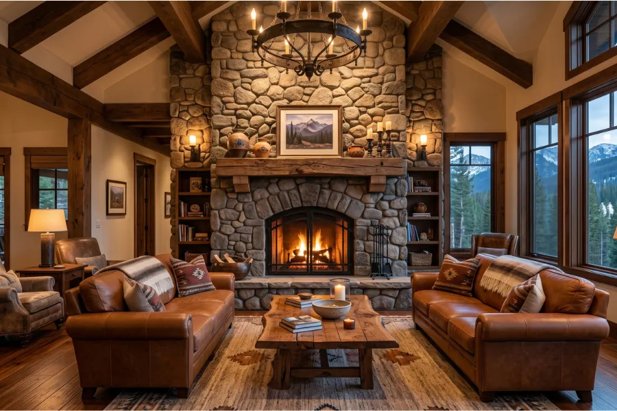 Ranch fireplace focal point