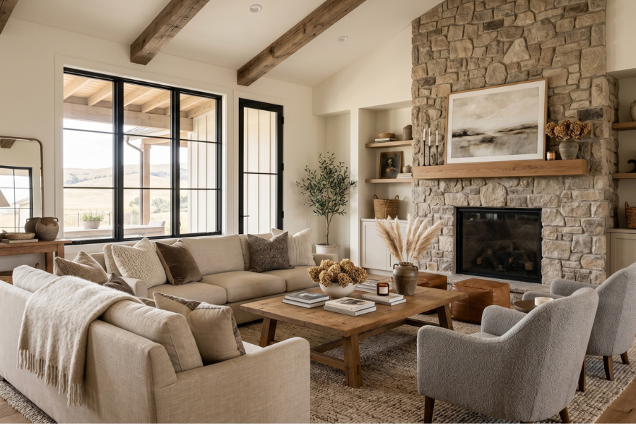 Neutral ranch home colors