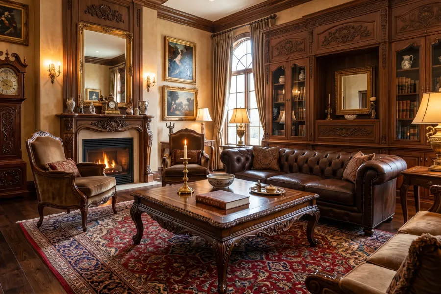 Rich wood furniture decor