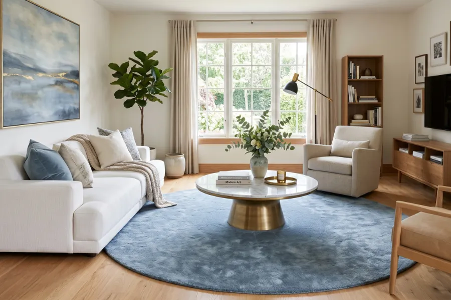  round modern living room rug