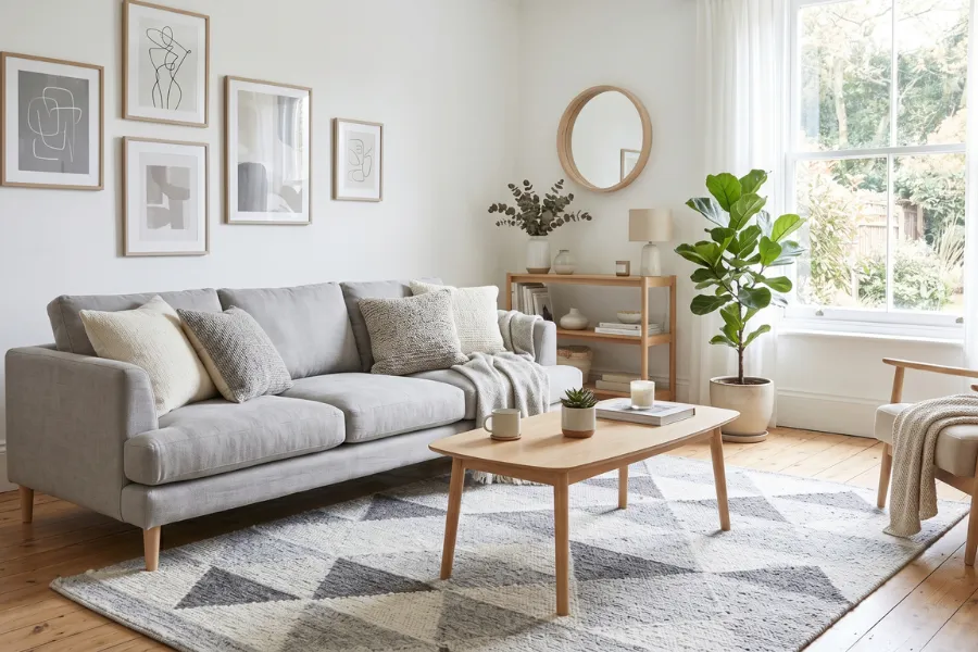 Scandinavian style modern living room rug