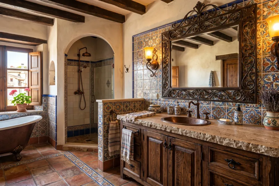 Spanish bathroom decor