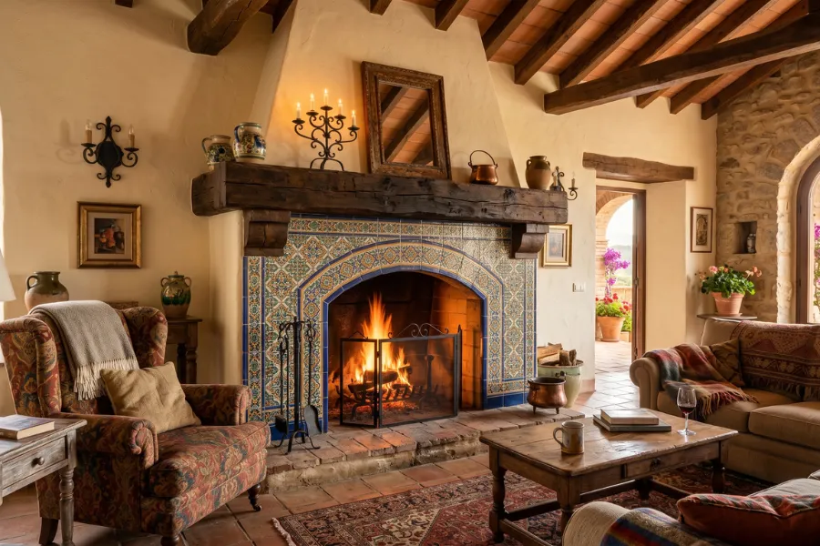 Spanish fireplace design