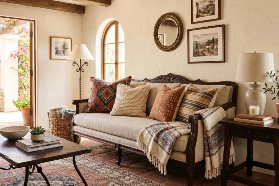 Spanish sofa decor