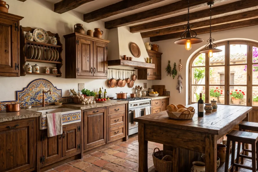 Spanish wood cabinets