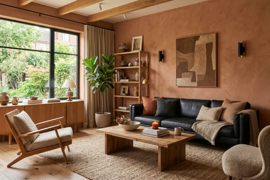 Terracotta Black Sofa